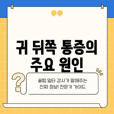 귀 뒤쪽 통증의 주요 원인
