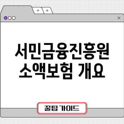 서민금융진흥원 소액보험 개요