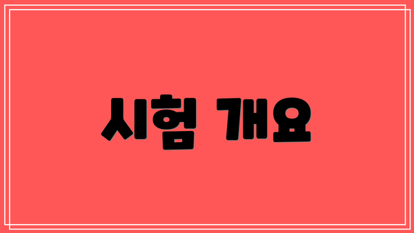 시험 개요