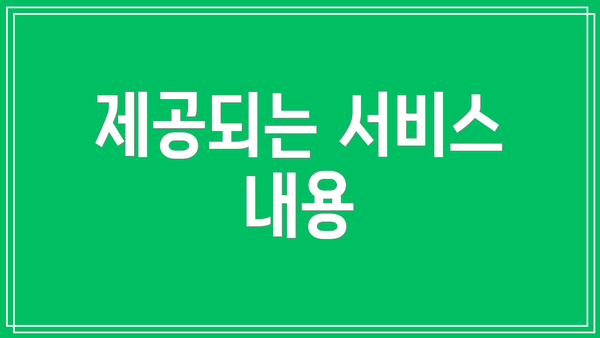 제공되는 서비스 내용