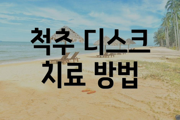 척추 디스크 치료 방법