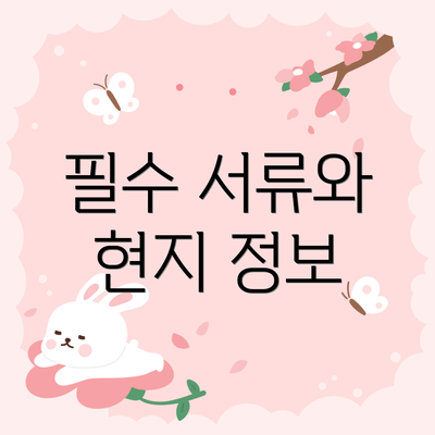 필수 서류와 현지 정보