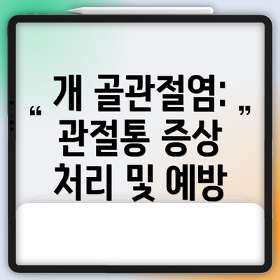 개 골관절염: 관절통 증상 처리 및 예방