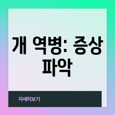 개 역병: 증상 파악