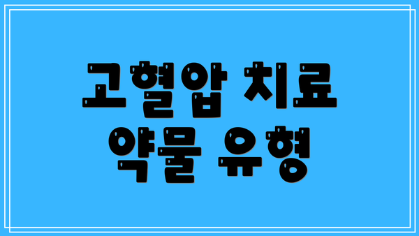 고혈압 치료 약물 유형