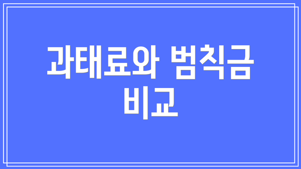 과태료와 범칙금 비교