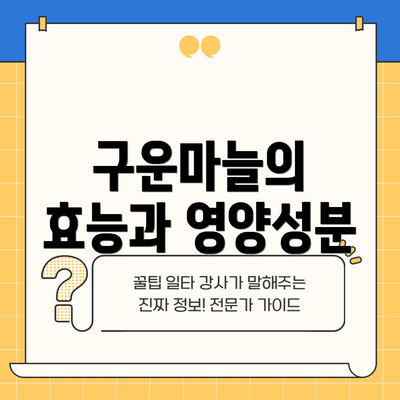 구운마늘의 효능과 영양성분