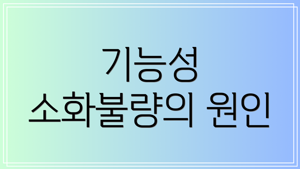 기능성 소화불량의 원인
