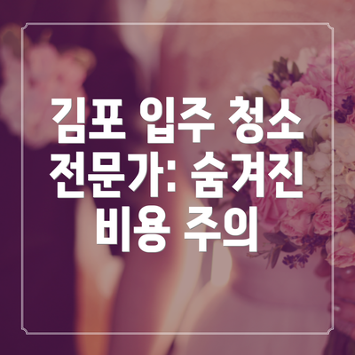 김포 입주 청소 전문가: 숨겨진 비용 주의