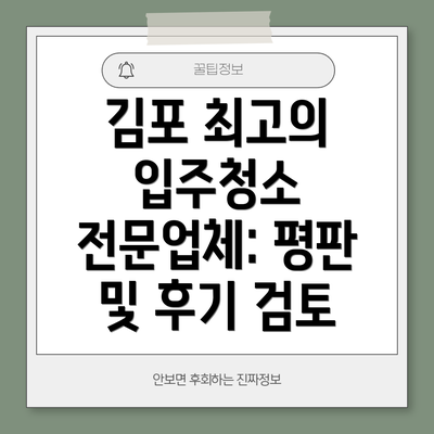 김포 최고의 입주청소 전문업체: 평판 및 후기 검토