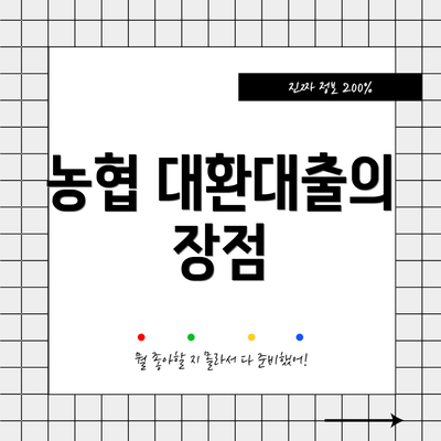 농협 대환대출의 장점