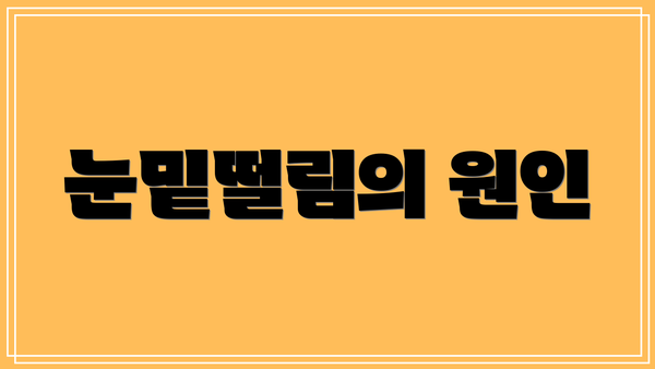 눈밑떨림의 원인