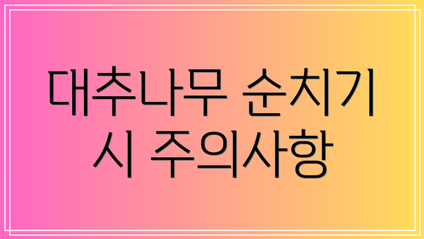 대추나무 순치기 시 주의사항