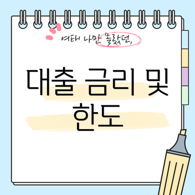 대출 금리 및 한도
