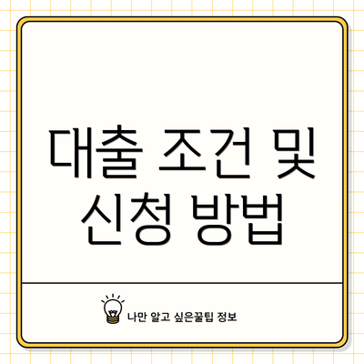 대출 조건 및 신청 방법