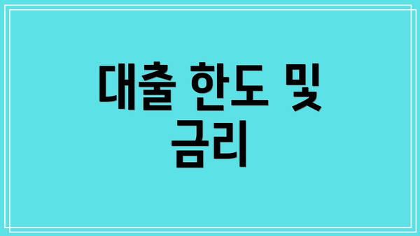 대출 한도 및 금리