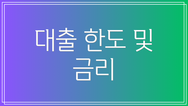 대출 한도 및 금리