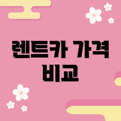 렌트카 가격 비교