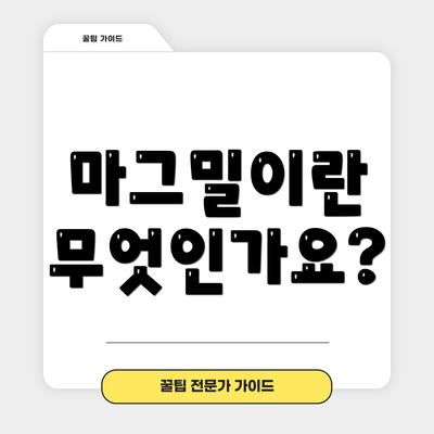 마그밀이란 무엇인가요?