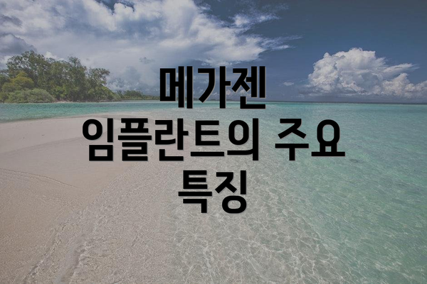 메가젠 임플란트의 주요 특징