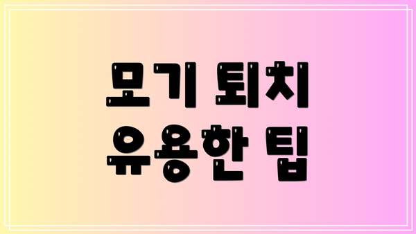 모기 퇴치 유용한 팁