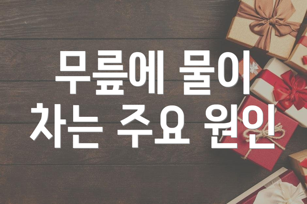 무릎에 물이 차는 주요 원인