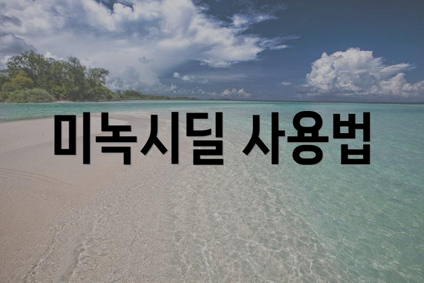 미녹시딜 사용법