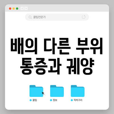 배의 다른 부위 통증과 궤양