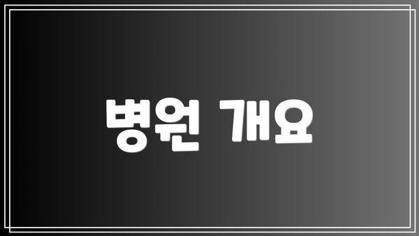 병원 개요