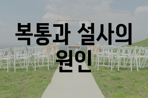 복통과 설사의 원인
