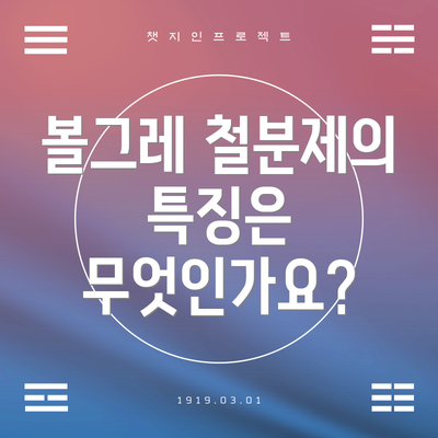 볼그레 철분제의 특징은 무엇인가요?