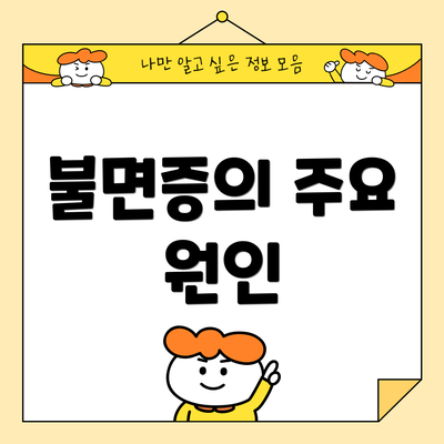 불면증의 주요 원인