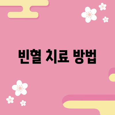 빈혈 치료 방법