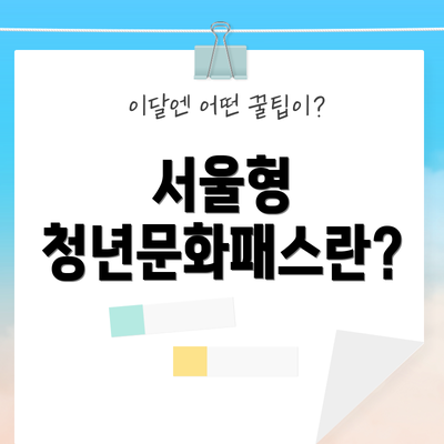 서울형 청년문화패스란?
