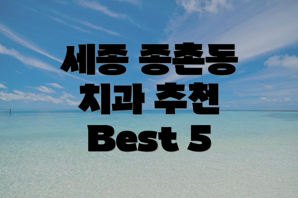 세종 종촌동 치과 추천 Best 5