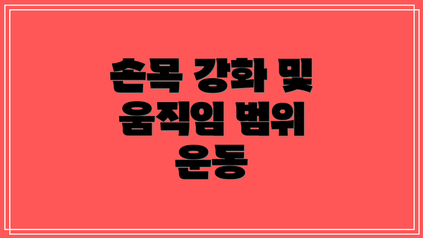손목 강화 및 움직임 범위 운동