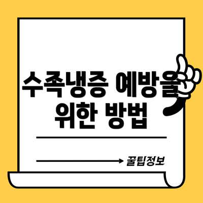 수족냉증 예방을 위한 방법
