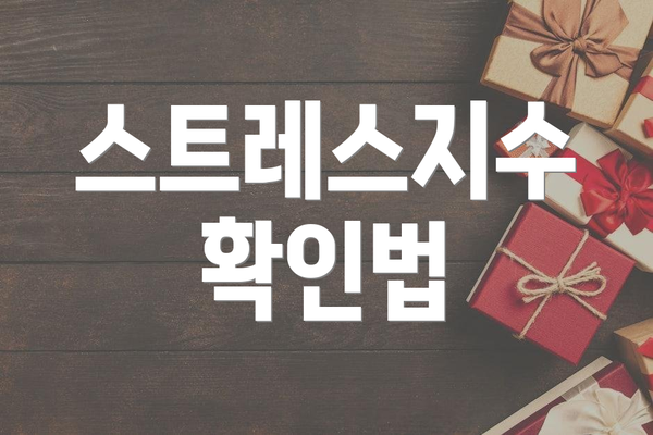 스트레스지수 확인법