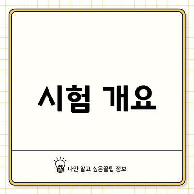 시험 개요