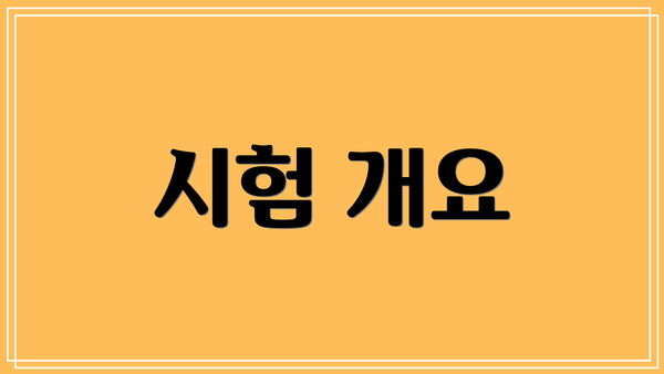 시험 개요