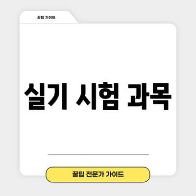 실기 시험 과목