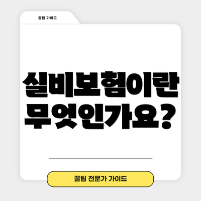 실비보험이란 무엇인가요?