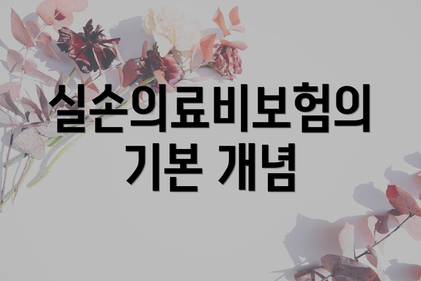 실손의료비보험의 기본 개념