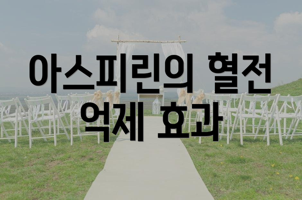 아스피린의 혈전 억제 효과