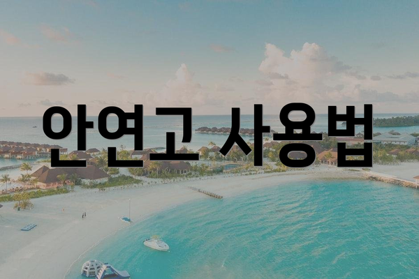 안연고 사용법