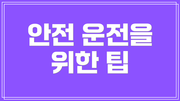 안전 운전을 위한 팁