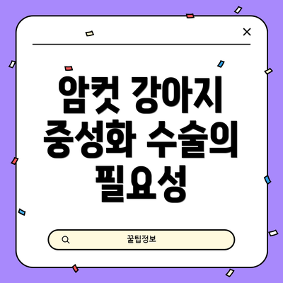 암컷 강아지 중성화 수술의 필요성