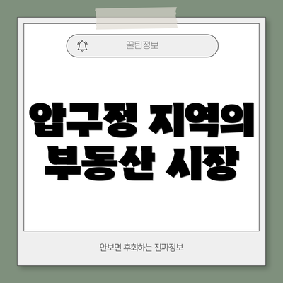 압구정 지역의 부동산 시장