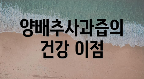 양배추사과즙의 건강 이점