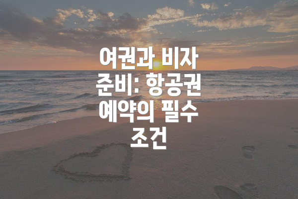 여권과 비자 준비: 항공권 예약의 필수 조건